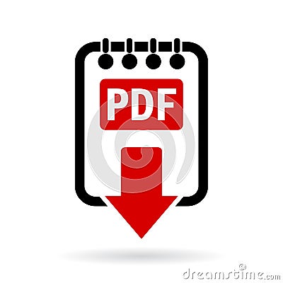 Pdf document download icon Vector Illustration