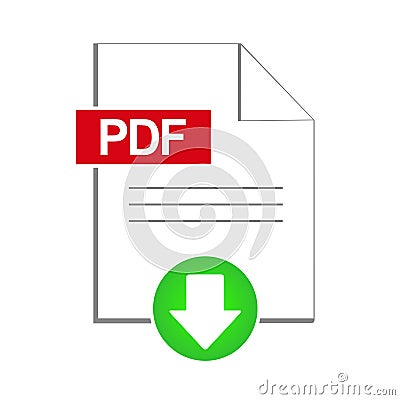 PDF Document Download Icon, Vector Illustration Vector Illustration