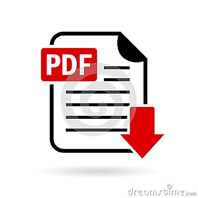 Pdf document download vector icon Vector Illustration