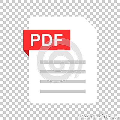 Pdf document note icon in flat style. Paper sheet vector illustration on isolated background. Pdf notepad document business Vector Illustration