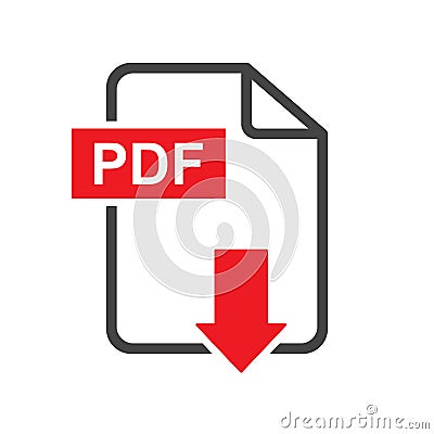 PDF download vector icon. Vector Illustration