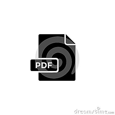 Pdf File Icon in Trendy Style. Portable Document Format Vector Vector Illustration