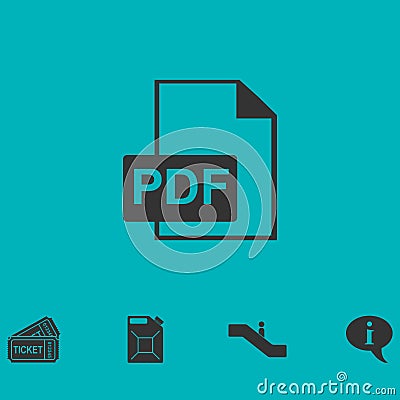 PDF icon flat Stock Photo