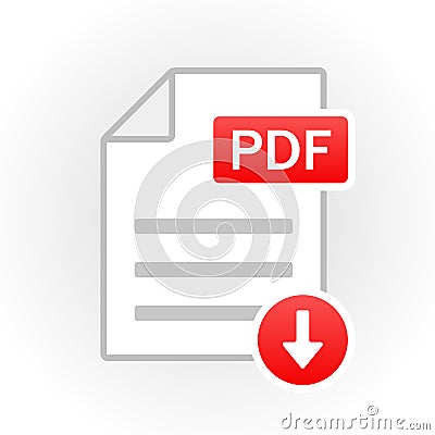 PDF icon isolated. File format. Vector Vector Illustration