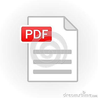 PDF icon isolated. File format. Vector Vector Illustration