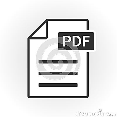 PDF icon isolated. File format. Vector Vector Illustration