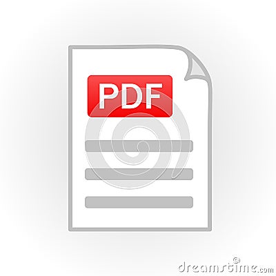 PDF icon isolated. File format. Vector Vector Illustration