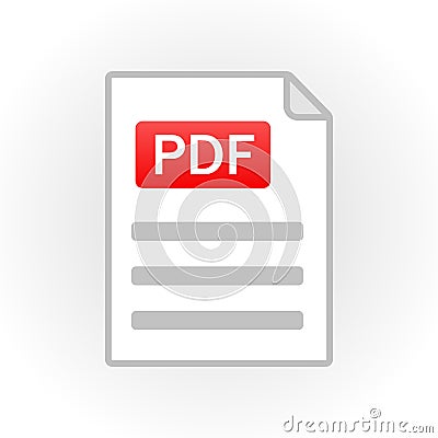 PDF icon isolated. File format. Vector Vector Illustration