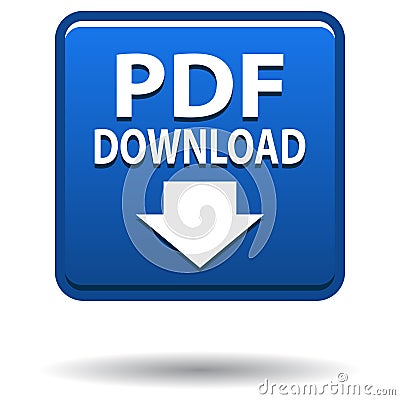 Pdf web icon blue square button Vector Illustration