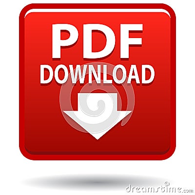 Pdf web icon red square button Vector Illustration