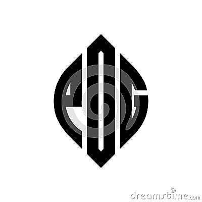 PDG circle letter logo design with circle and ellipse shape. PDG ellipse letters with typographic style. The three initials form a Vector Illustration