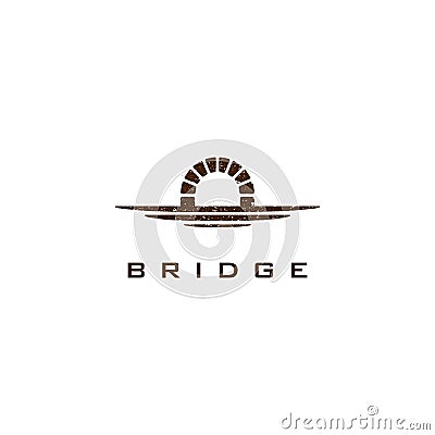 Simple Canal logo / Waterway Brick Bridge Logo Vector Illustration