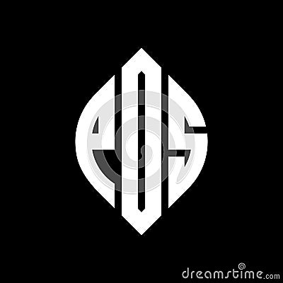 PDS circle letter logo design with circle and ellipse shape. PDS ellipse letters with typographic style. The three initials form a Vector Illustration