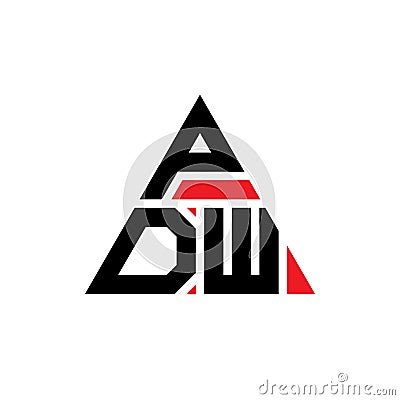 PDW triangle letter logo design with triangle shape. PDW triangle logo design monogram. PDW triangle vector logo template with red Vector Illustration