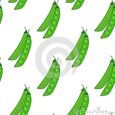 Pea seamless pattern Vector Illustration