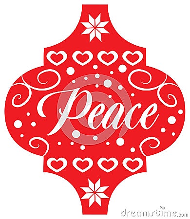 Peace Arabesque Tile Christmas Ornament. christmas and new year design Vector Illustration