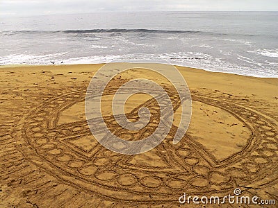 Peace on the beach Stock Photo