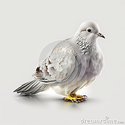 Peace Dove Isolated White. Generative AI Stock Photo