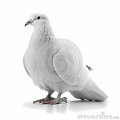 Peace Dove Isolated White. Generative AI Stock Photo
