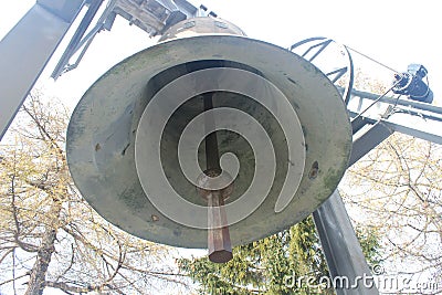 The peace bell in MÃ¶sern, Tirol, Austria Stock Photo