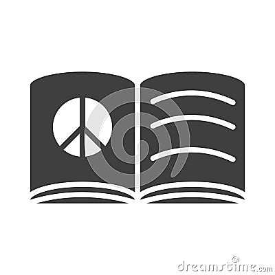 Peace book organization, human rights day, silhouette icon design Vector Illustration