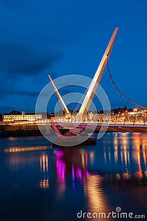 The Peace Bridge. Derry Londonderry. Northern Ireland. United Kingdom Editorial Stock Photo