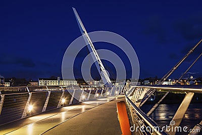 Peace Bridge in Derry Editorial Stock Photo