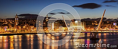 Peace Bridge in Derry Editorial Stock Photo