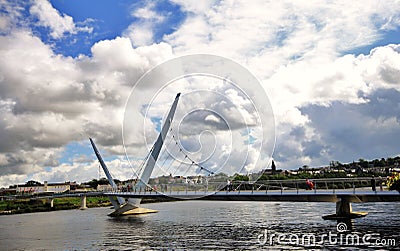 Peace Bridge in Londonderry Editorial Stock Photo