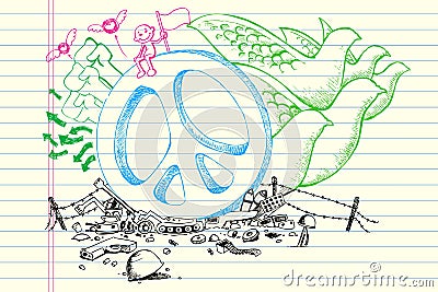 Peace Doodle Vector Illustration