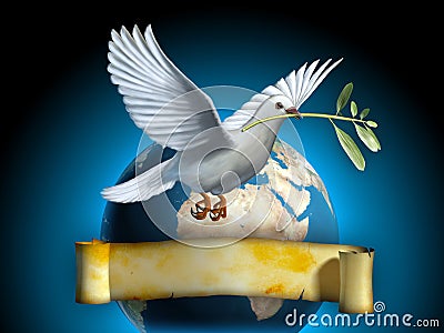 Peace Dove Cartoon Illustration