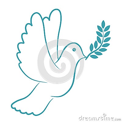 Peace Dove Blue Vector Illustration