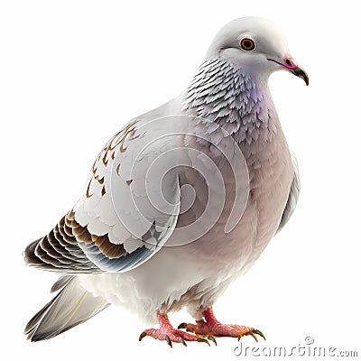 Peace Dove Isolated White. Generative AI Stock Photo