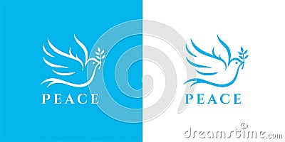 Peace dove logo icon Vector Illustration