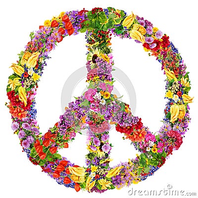 Peace flower symbol Stock Photo