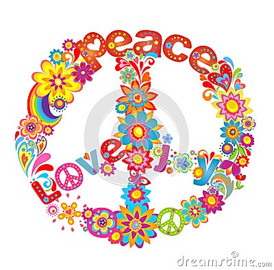 Peace flower symbol Vector Illustration
