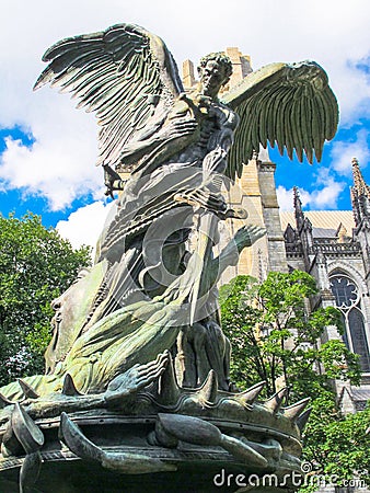 The Peace Fountain at the Cathedral of St. John the Divine, NYC Editorial Stock Photo