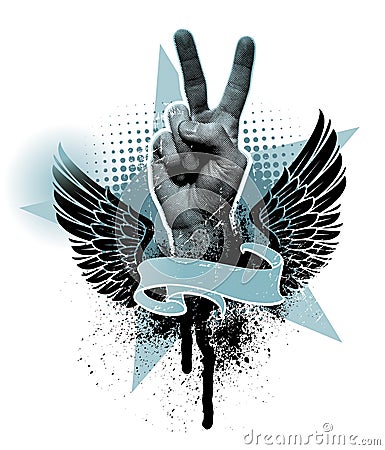 Peace hand sign Vector Illustration