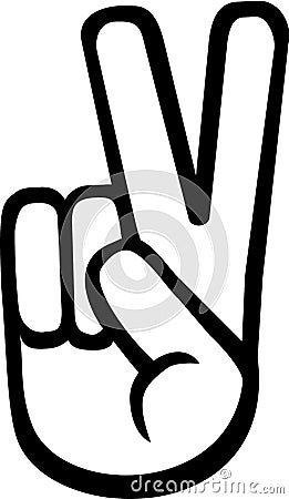 Peace hand with two fingers Vector Illustration