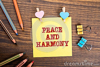 PEACE AND HARMONY. Communication, compromises, ethics and empathy concept Stock Photo