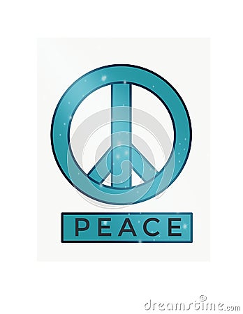 Peace and love antiwar icon or symbol with text Stock Photo