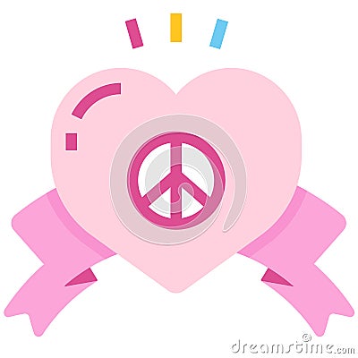 Peace love flat illustration Vector Illustration