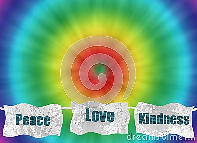 Download Peace Love And Kindness Retro Tie-dye Background Stock Photo - Image: 34574980