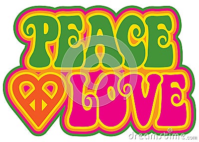 Peace and Love Vector Illustration