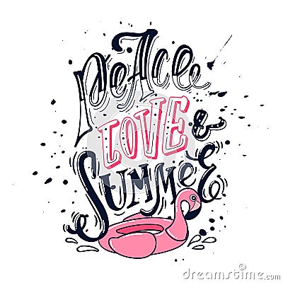 Peace, love & summer Vector Illustration