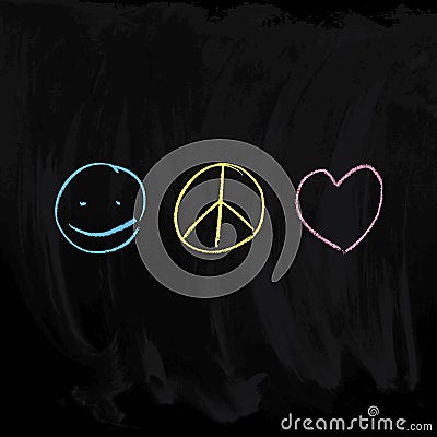 Peace & Love symbols Vector Illustration