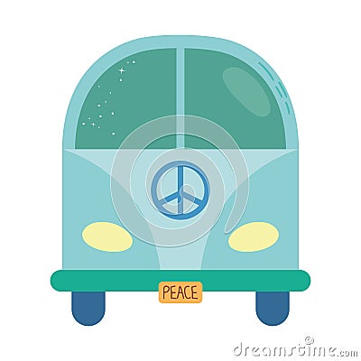 peace minivan icon Vector Illustration