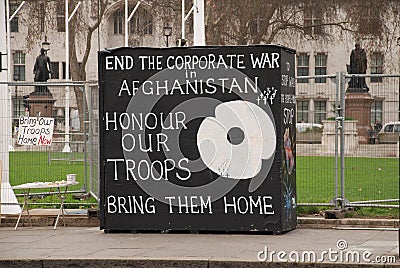 Peace protest camp, London Editorial Stock Photo