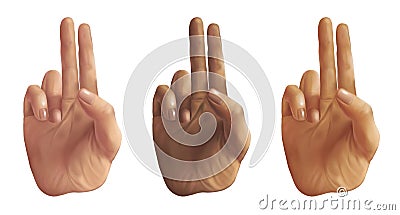 Peace Sign Hands - digital illustration Stock Photo