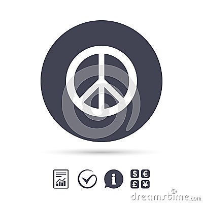 Peace sign icon. Hope symbol. Vector Illustration